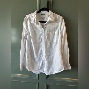 White Cotton Button-Up Shirt